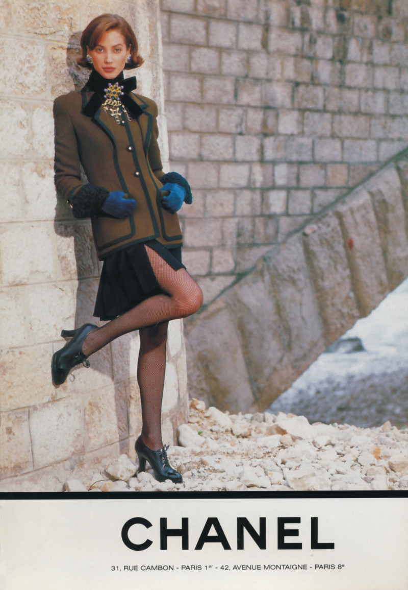 Christy Turlington featured in  the Chanel advertisement for Autumn/Winter 1991