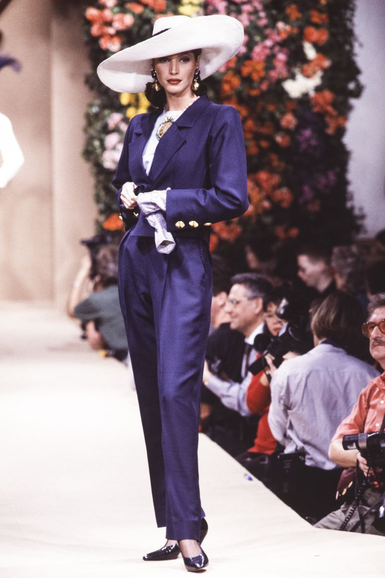 Christy Turlington featured in  the Saint Laurent fashion show for Spring/Summer 1993