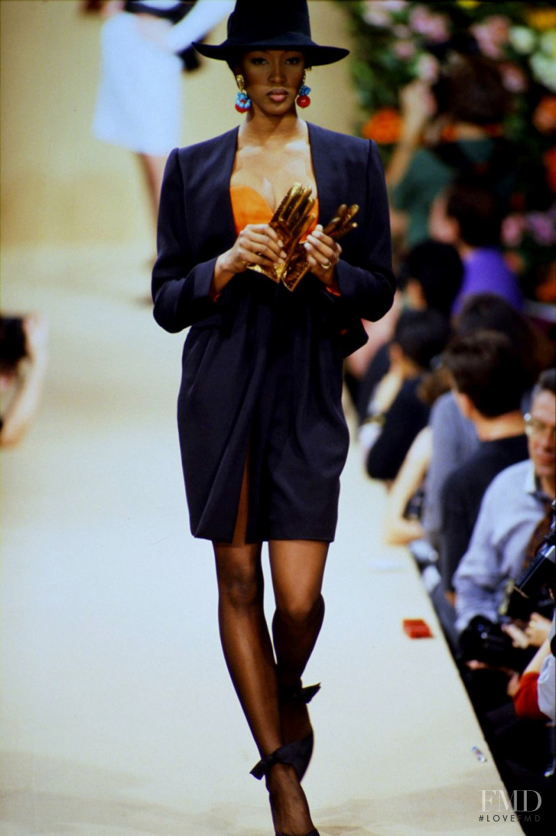 Naomi Campbell featured in  the Saint Laurent fashion show for Spring/Summer 1993