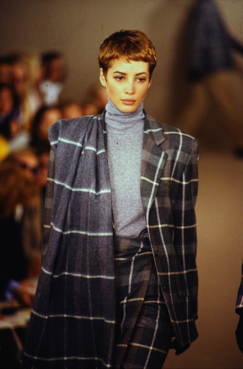 Christy Turlington featured in  the Calvin Klein 205W39NYC fashion show for Autumn/Winter 1990