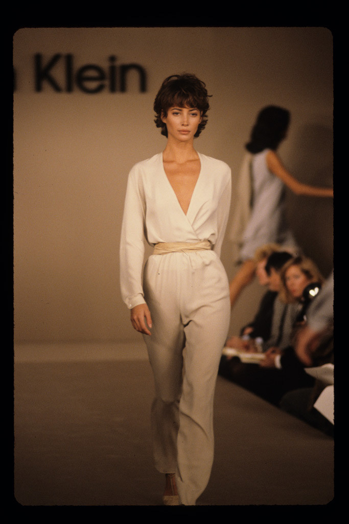 Christy Turlington featured in  the Calvin Klein 205W39NYC fashion show for Spring/Summer 1991