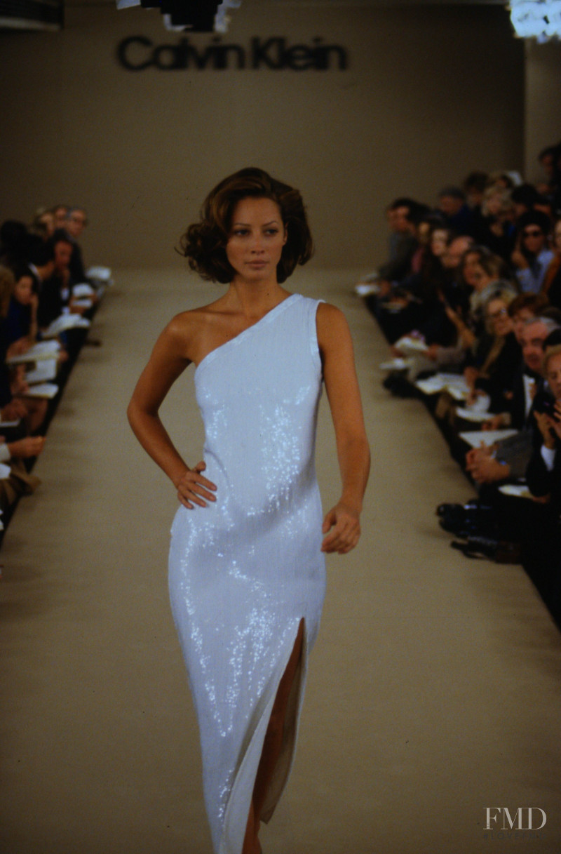 Christy Turlington featured in  the Calvin Klein 205W39NYC fashion show for Spring/Summer 1992