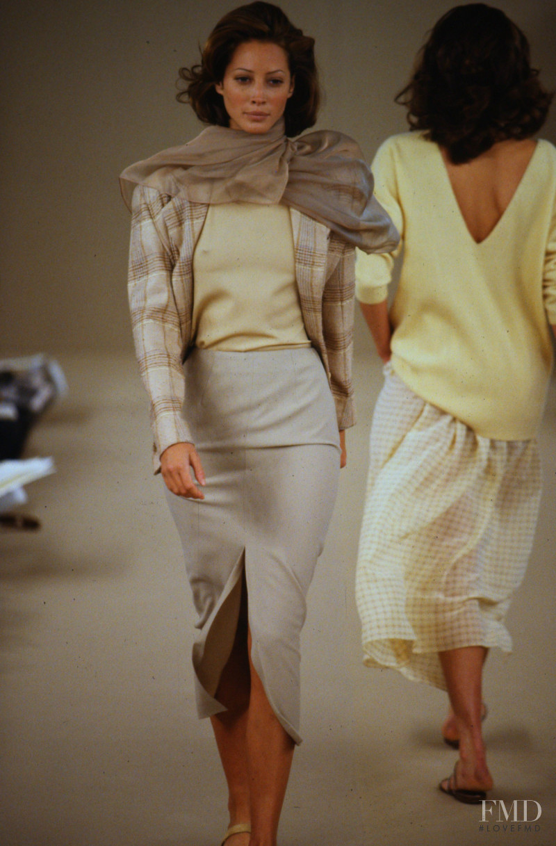 Christy Turlington featured in  the Calvin Klein 205W39NYC fashion show for Spring/Summer 1992