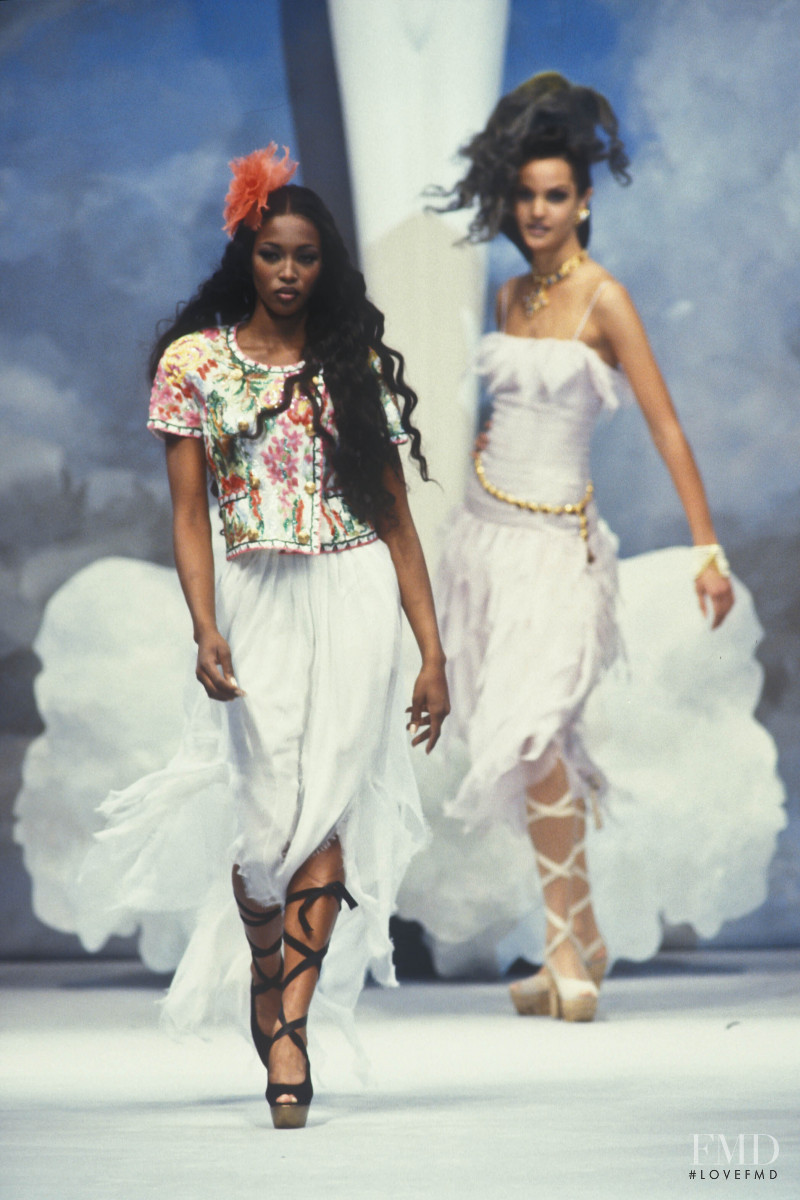 Naomi Campbell featured in  the Chanel Haute Couture fashion show for Spring/Summer 1992