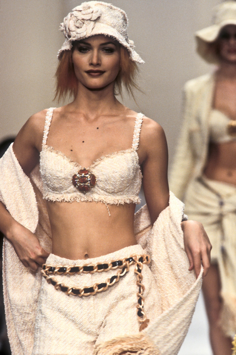 Amber Valletta featured in  the Chanel fashion show for Spring/Summer 1994