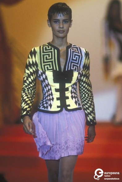 Nadege du Bospertus featured in  the Atelier Versace fashion show for Autumn/Winter 1991