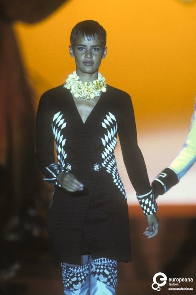 Nadege du Bospertus featured in  the Atelier Versace fashion show for Autumn/Winter 1991