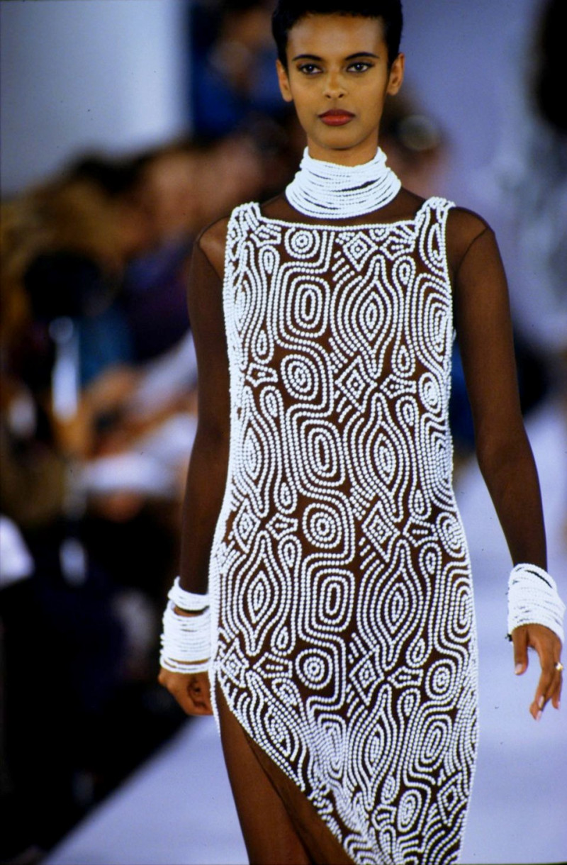 Nadege du Bospertus featured in  the Randolph Duke fashion show for Spring/Summer 1992