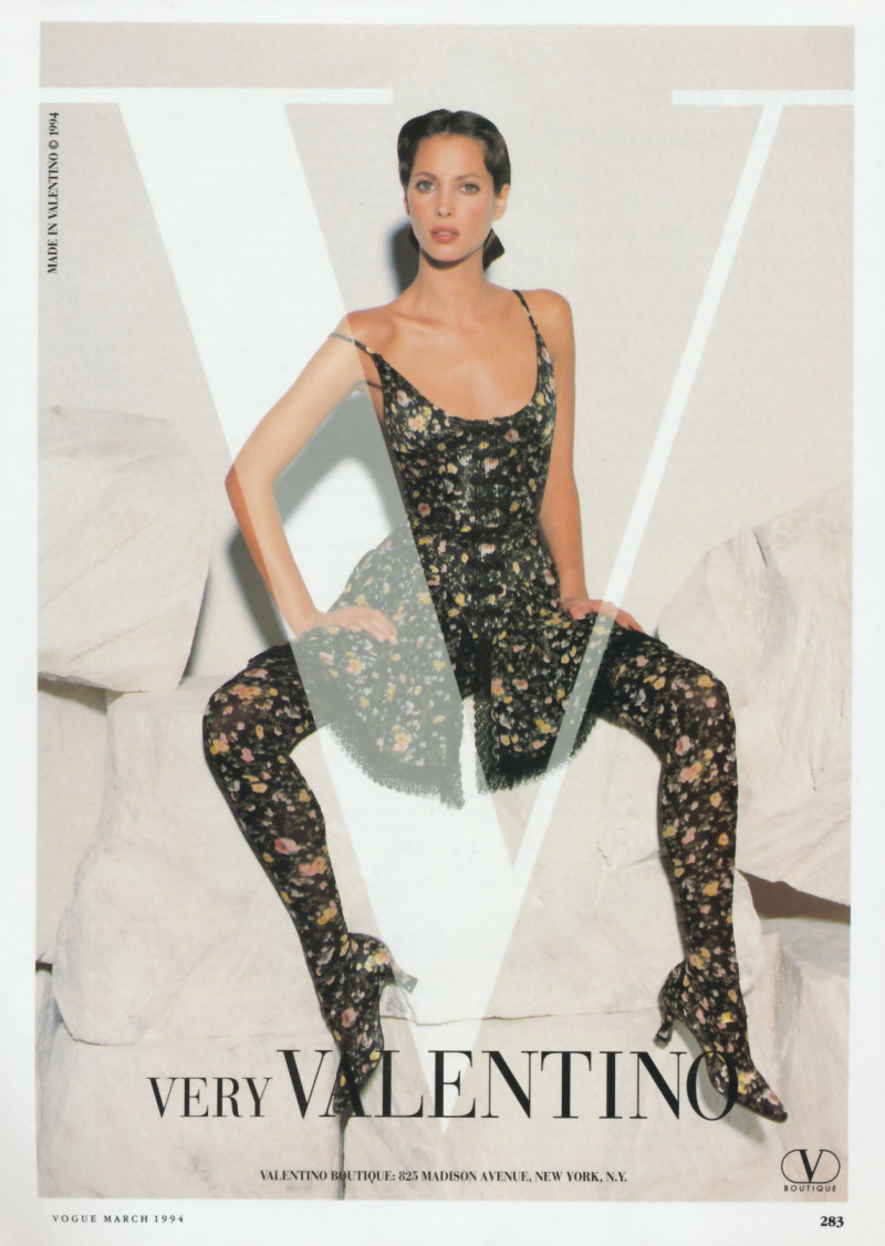 Christy Turlington featured in  the Valentino Very advertisement for Spring/Summer 1994