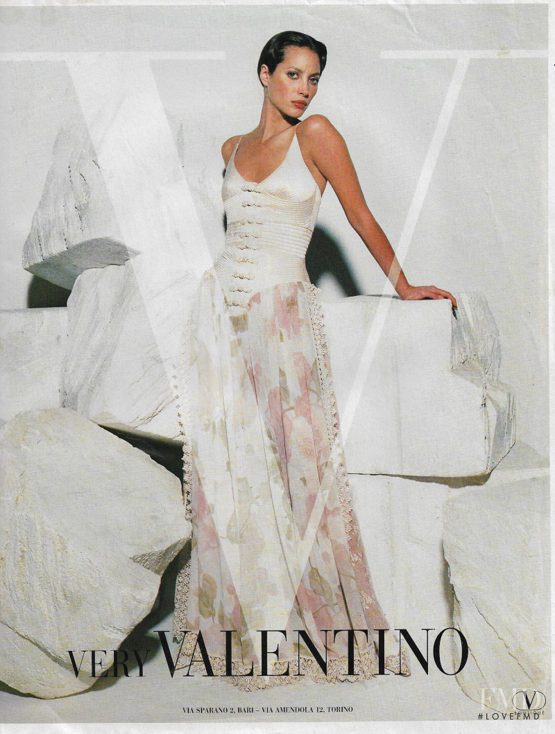 Christy Turlington featured in  the Valentino Very advertisement for Spring/Summer 1994