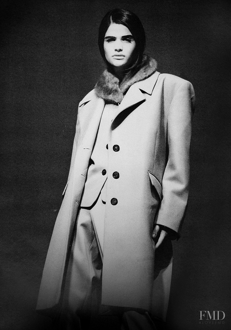 Helena Christensen featured in  the Prada advertisement for Autumn/Winter 1990