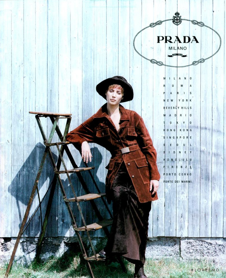 Christy Turlington featured in  the Prada advertisement for Autumn/Winter 1993