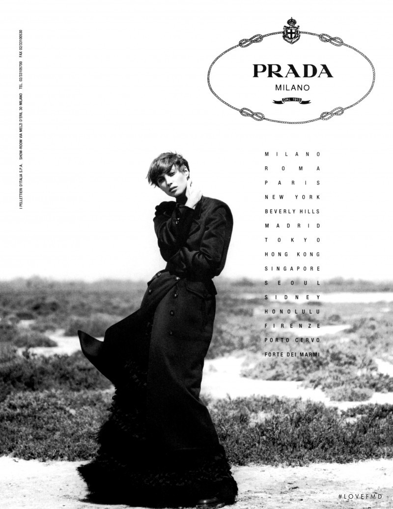 Christy Turlington featured in  the Prada advertisement for Autumn/Winter 1993