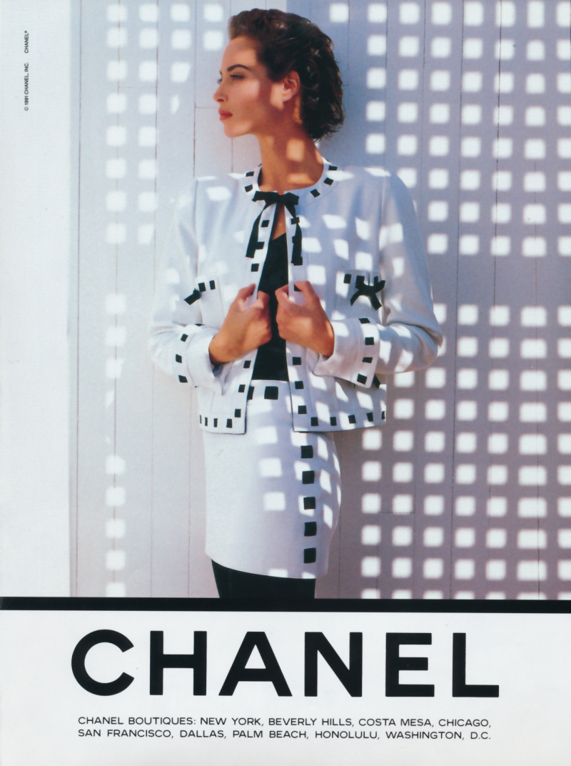 Christy Turlington featured in  the Chanel advertisement for Spring/Summer 1991
