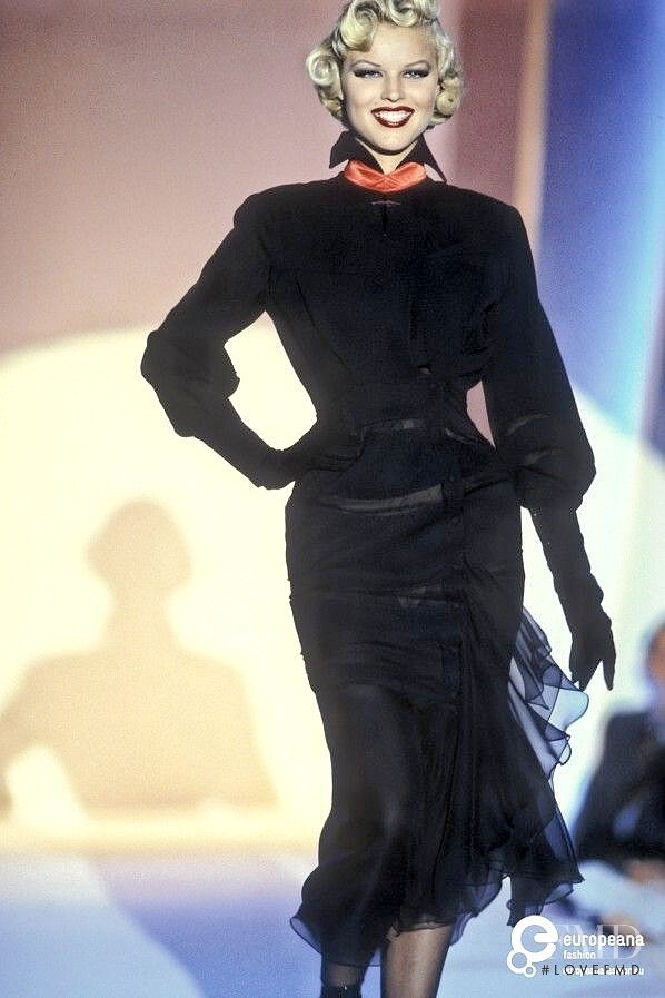 Eva Herzigova featured in  the Mugler fashion show for Autumn/Winter 1992