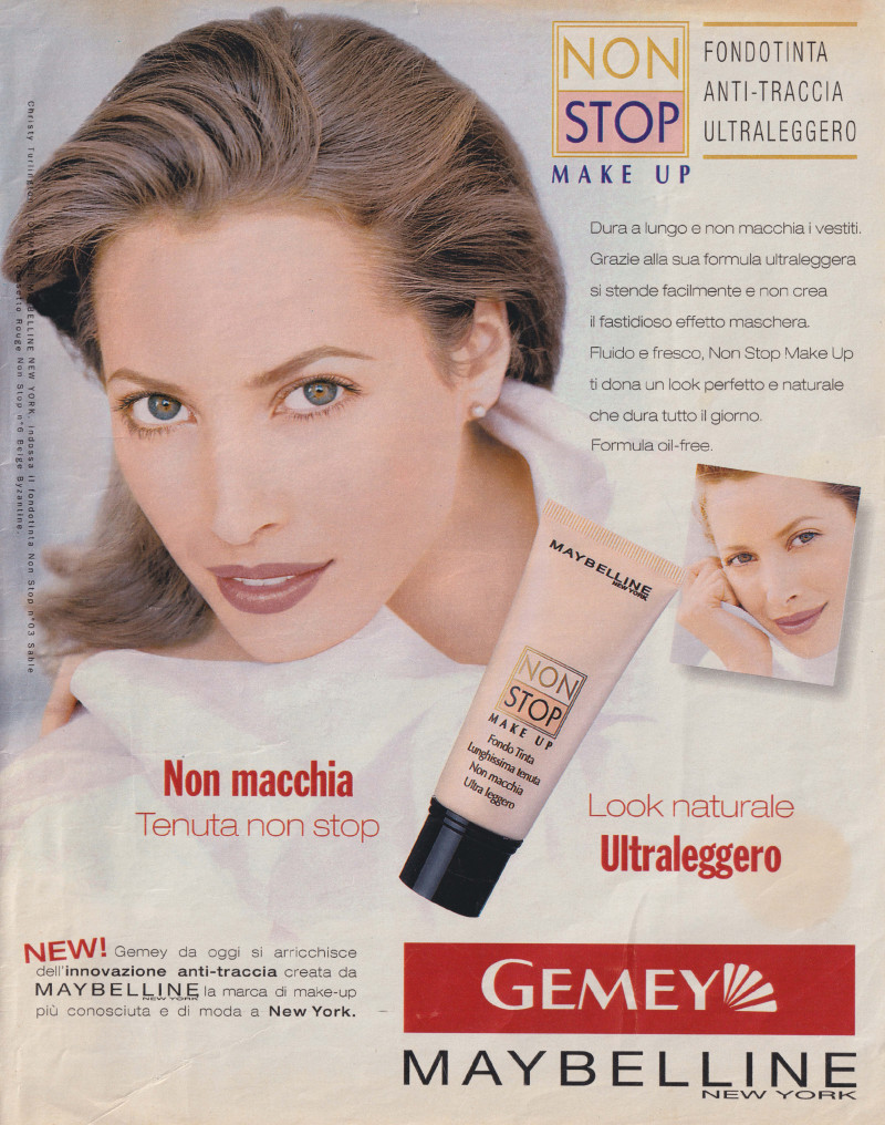 Christy Turlington featured in  the Maybelline advertisement for Autumn/Winter 1997