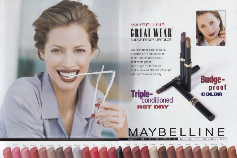 Christy Turlington featured in  the Maybelline advertisement for Autumn/Winter 1997