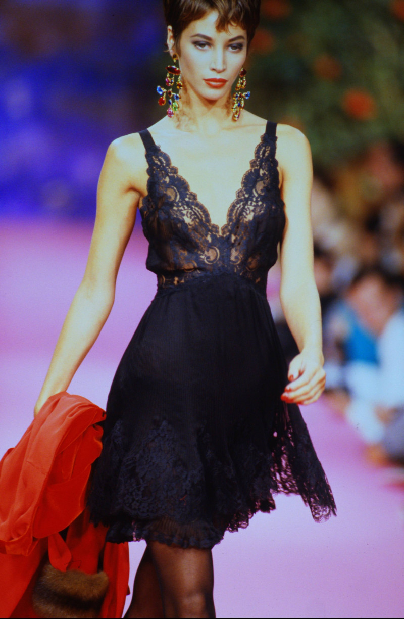 Christy Turlington featured in  the Christian Lacroix Couture fashion show for Autumn/Winter 1990