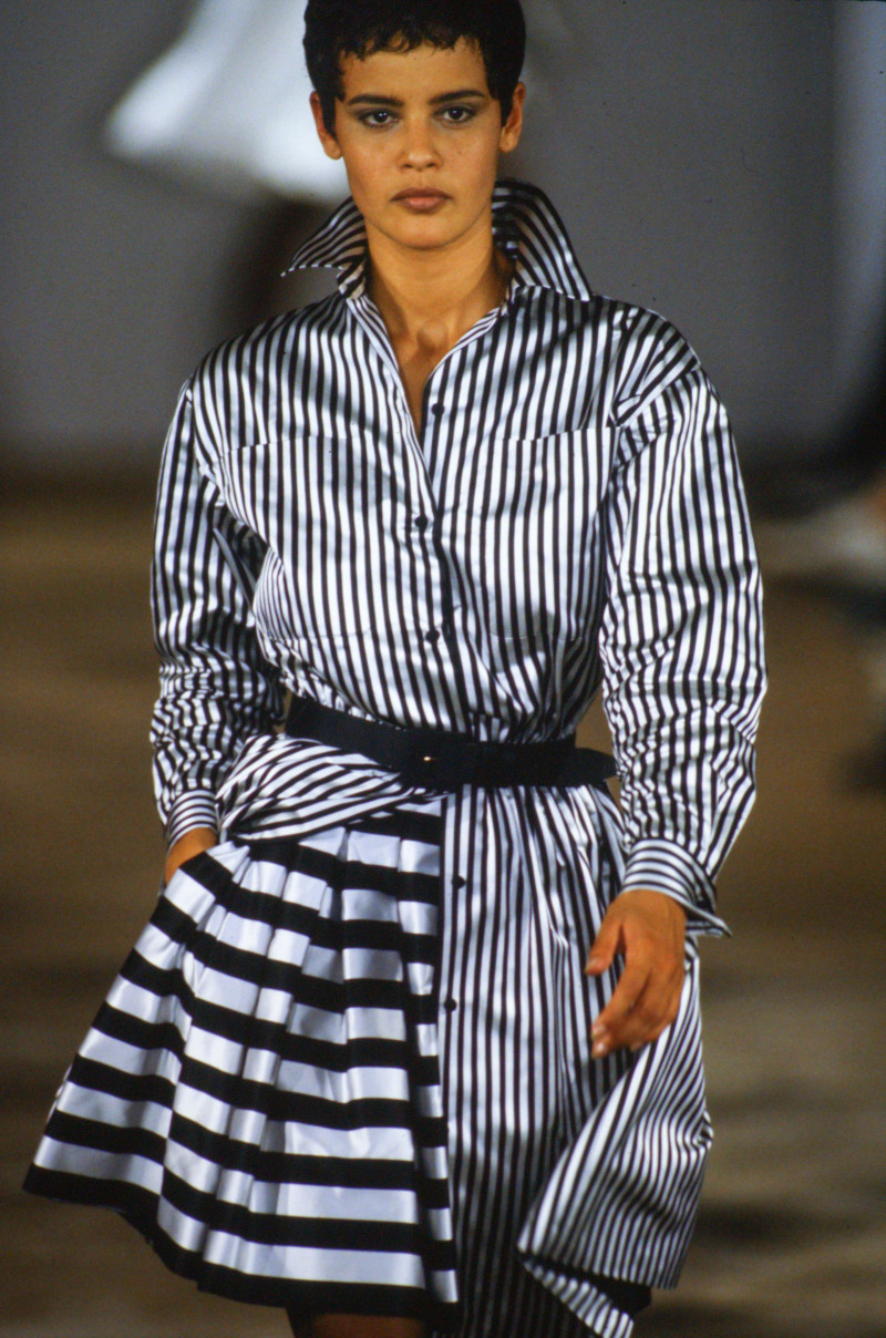 Nadege du Bospertus featured in  the Michael Kors Collection fashion show for Autumn/Winter 1991