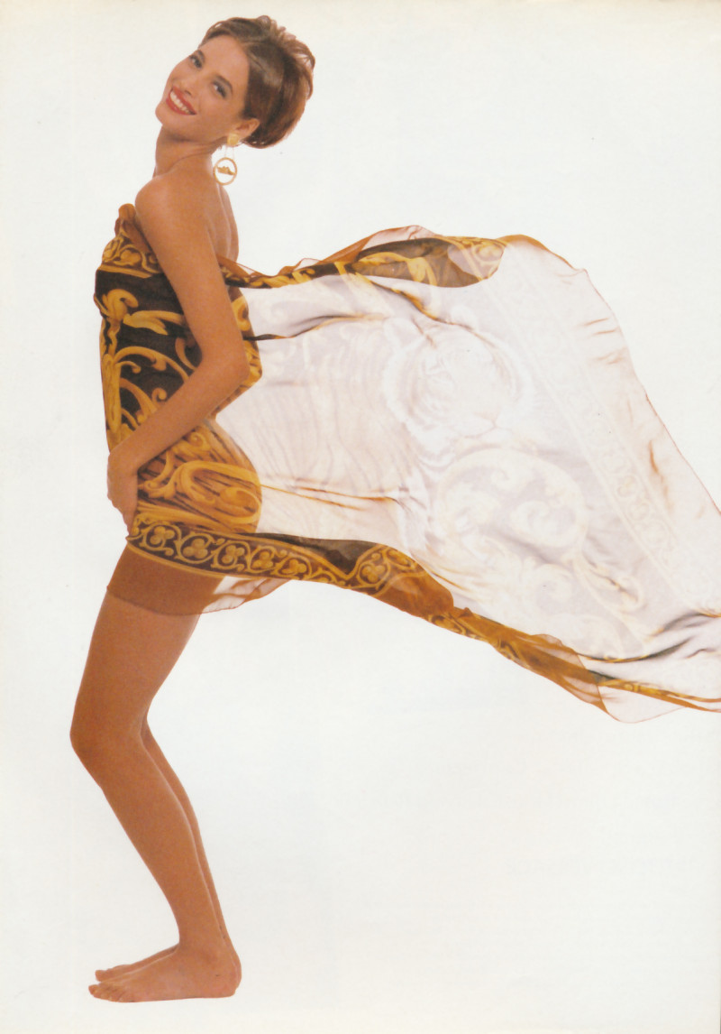 Christy Turlington featured in  the Salvatore Ferragamo advertisement for Spring/Summer 1991