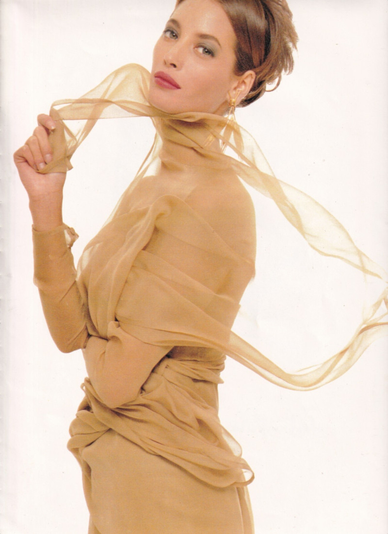 Christy Turlington featured in  the Salvatore Ferragamo advertisement for Spring/Summer 1991