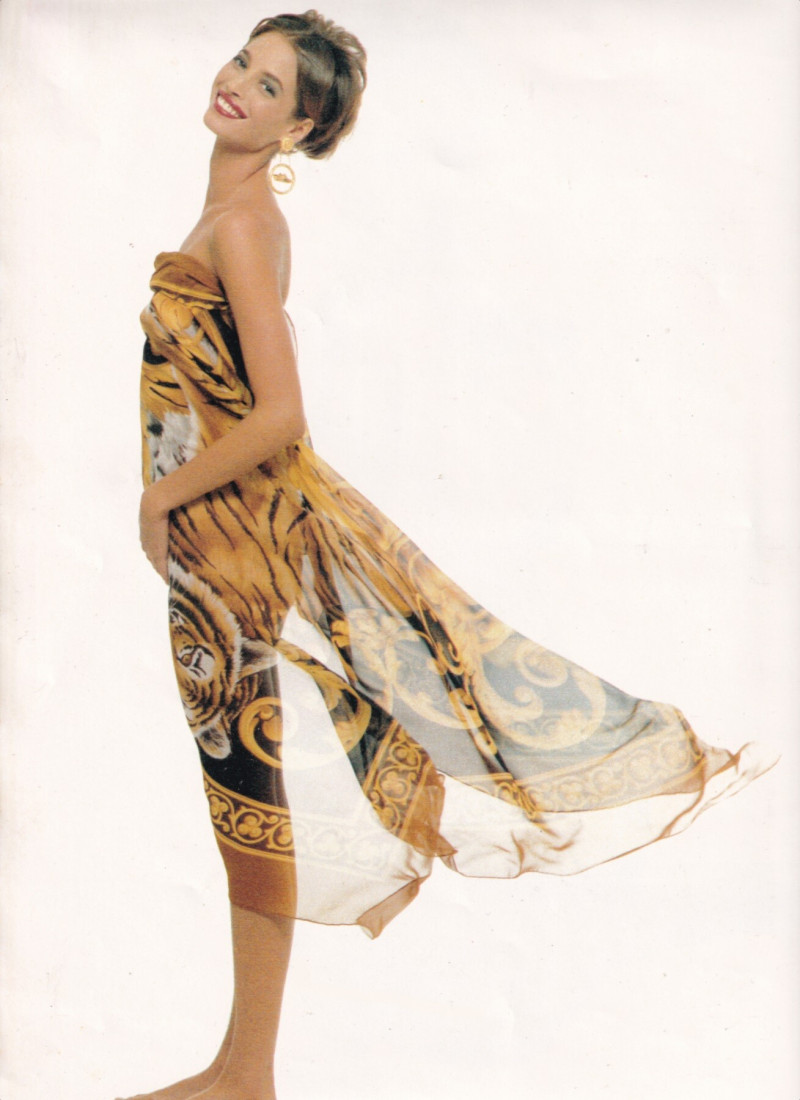 Christy Turlington featured in  the Salvatore Ferragamo advertisement for Spring/Summer 1991