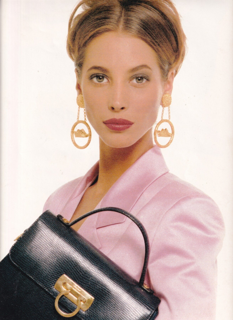 Christy Turlington featured in  the Salvatore Ferragamo advertisement for Spring/Summer 1991