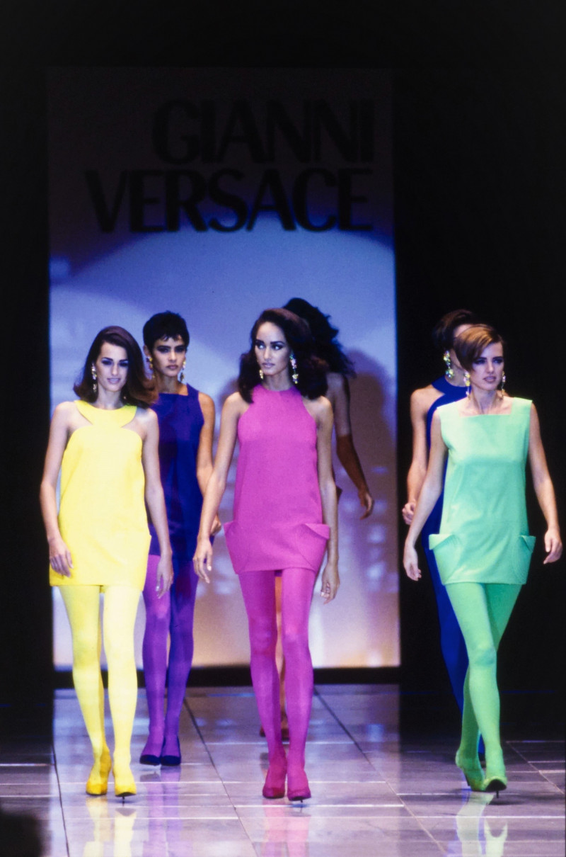 Nadege du Bospertus featured in  the Versace fashion show for Spring/Summer 1991