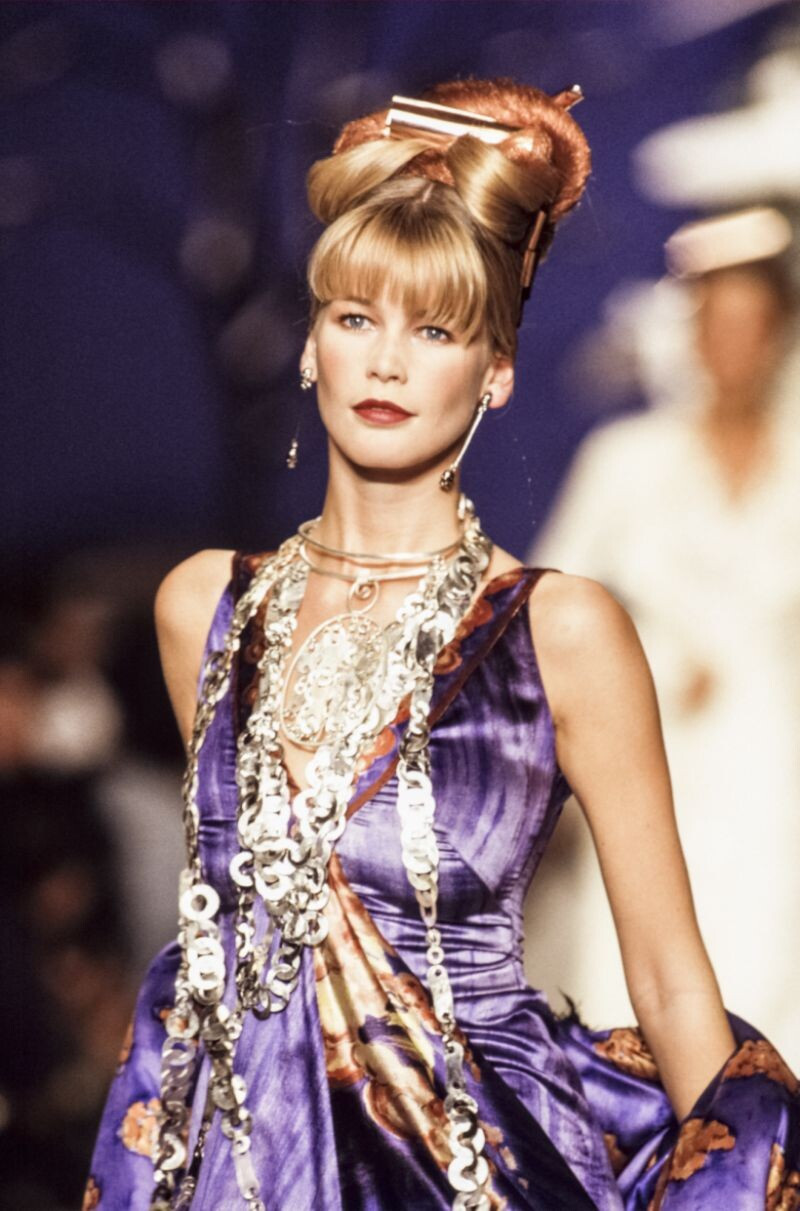 Claudia Schiffer featured in  the Chloe fashion show for Autumn/Winter 1994