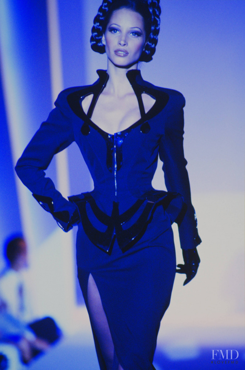 Christy Turlington featured in  the Mugler fashion show for Autumn/Winter 1994
