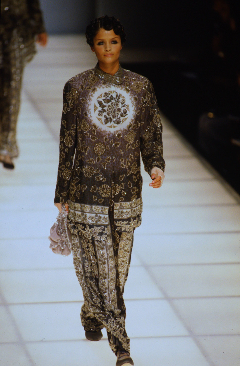 Helena Christensen featured in  the Giorgio Armani fashion show for Spring/Summer 1994