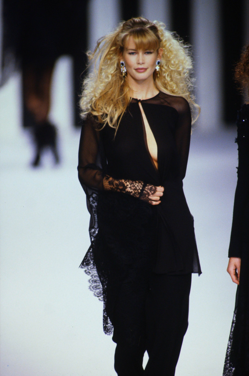 Claudia Schiffer featured in  the Valentino fashion show for Autumn/Winter 1994