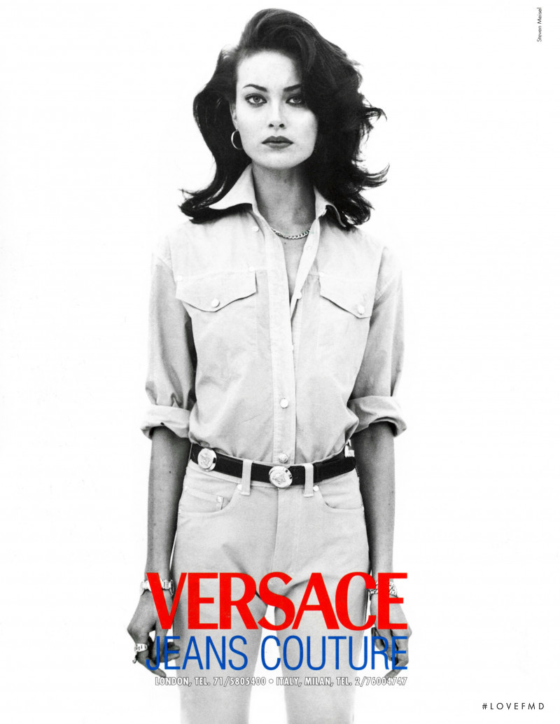 Shalom Harlow featured in  the Versace Jeans Couture advertisement for Spring/Summer 1997