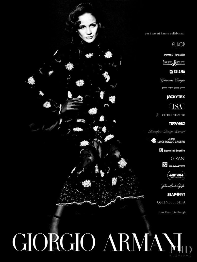 Ines Rivero featured in  the Giorgio Armani advertisement for Autumn/Winter 1995