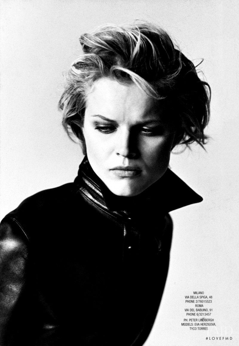 Eva Herzigova featured in  the Ruffo advertisement for Spring/Summer 1997