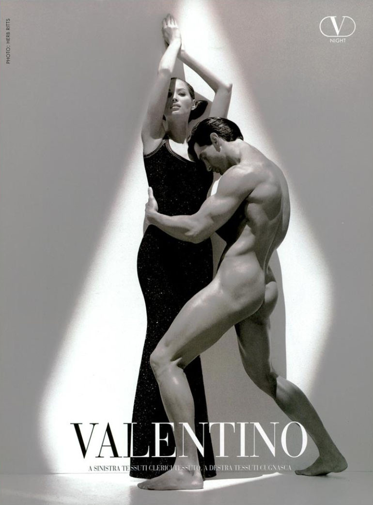 Christy Turlington featured in  the Valentino advertisement for Autumn/Winter 1995