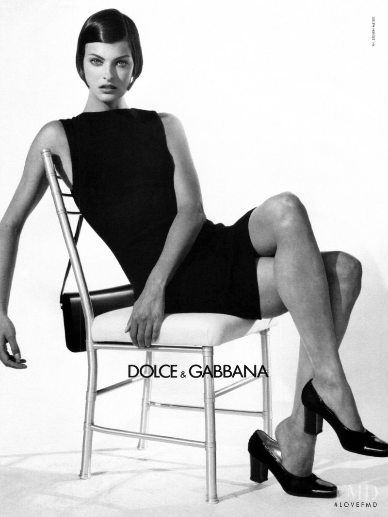Linda Evangelista featured in  the Dolce & Gabbana advertisement for Autumn/Winter 1995