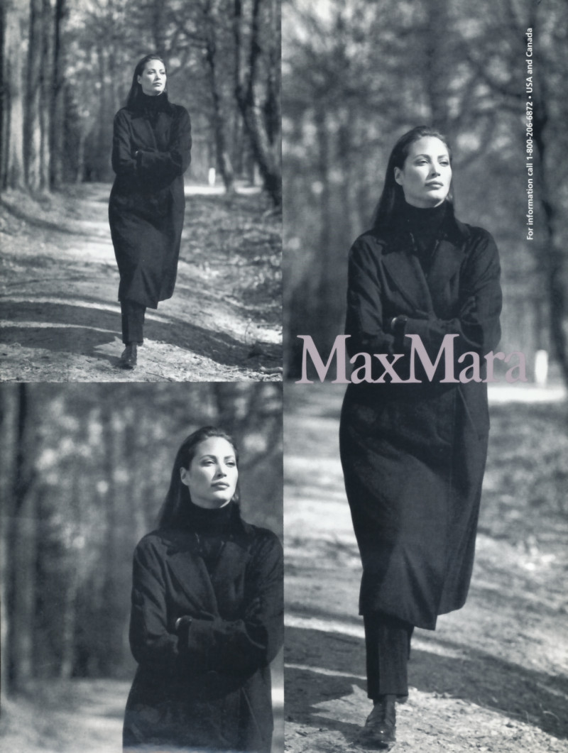 Christy Turlington featured in  the Max Mara advertisement for Autumn/Winter 1995