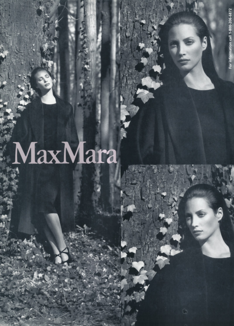 Christy Turlington featured in  the Max Mara advertisement for Autumn/Winter 1995