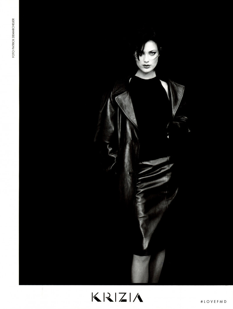 Shalom Harlow featured in  the Krizia advertisement for Autumn/Winter 1995