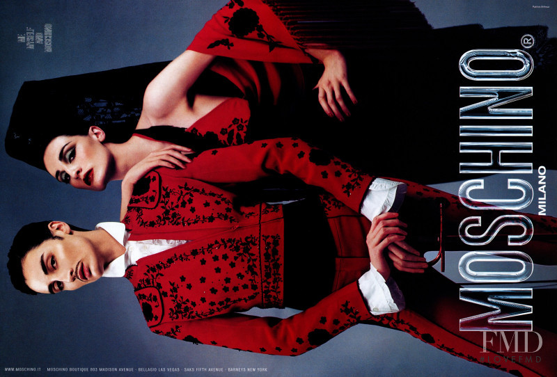 Erin O%Connor featured in  the Moschino advertisement for Spring/Summer 2001