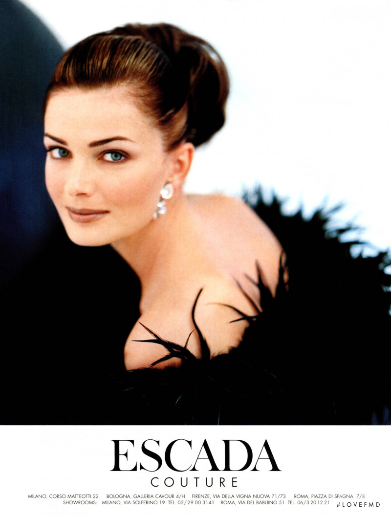 Paulina Porizkova featured in  the Escada advertisement for Autumn/Winter 1996