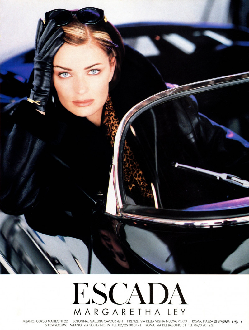 Paulina Porizkova featured in  the Escada advertisement for Autumn/Winter 1996