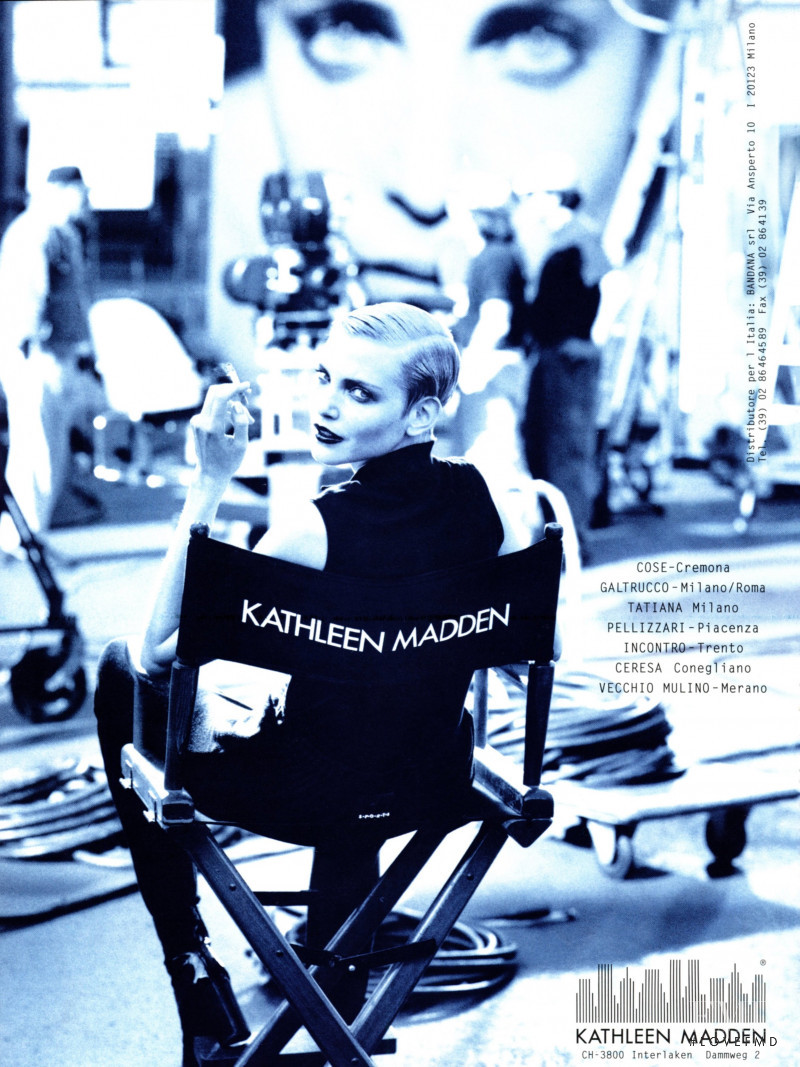 Nadja Auermann featured in  the Kathleen Madden advertisement for Autumn/Winter 1996