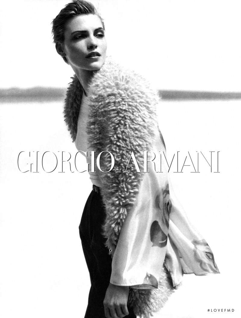 Nadja Auermann featured in  the Giorgio Armani advertisement for Autumn/Winter 1996