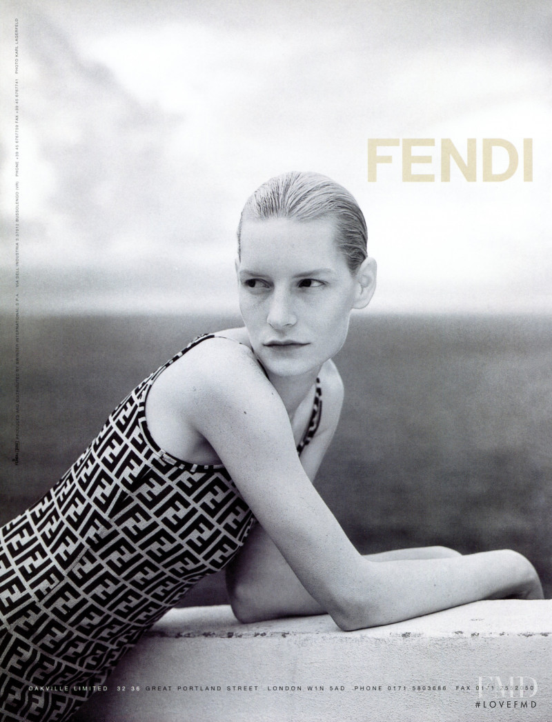 Kirsten Owen featured in  the Fendi advertisement for Spring/Summer 1998