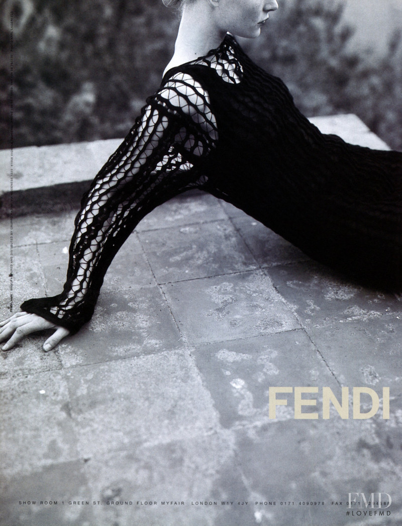 Kirsten Owen featured in  the Fendi advertisement for Spring/Summer 1998