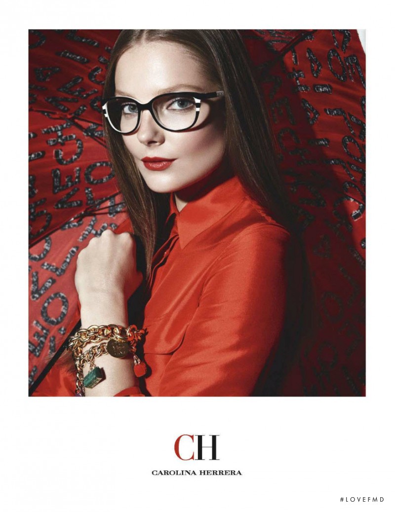 Eniko Mihalik featured in  the CH Carolina Herrera Accessories Collection advertisement for Autumn/Winter 2012