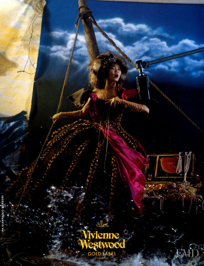 Irina Pantaeva featured in  the Vivienne Westwood Gold Label advertisement for Spring/Summer 1998