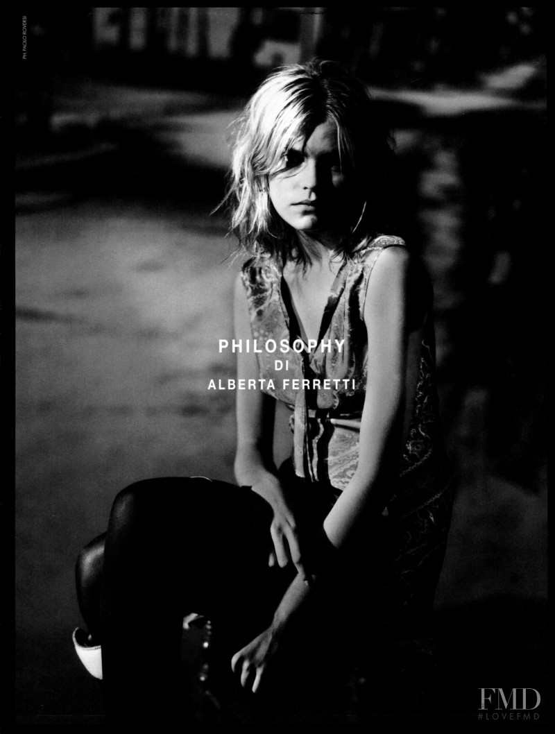 May Andersen featured in  the Philosophy di Lorenzo Serafini advertisement for Autumn/Winter 2000